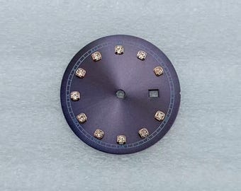 Custom Logo 24.5mm Ladies Gemstone Index Watch Dial for NH05 Movement Blank Automatic Watch Face Non Luminous Mod Part