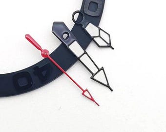 Leuchtende Uhrenzeiger schwarz für NH35 NH36 4R35 7S26 Uhrwerk, benutzerdefinierte mechanische Uhr-Zeiger-Set, Herren-Mod-Zubehör, grünes Glow-Lume