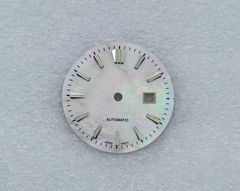 Custom Logo 24.5mm Mother of Pearl Baton Marker Dial NH05 Movement Ladies Watch Mod Parts