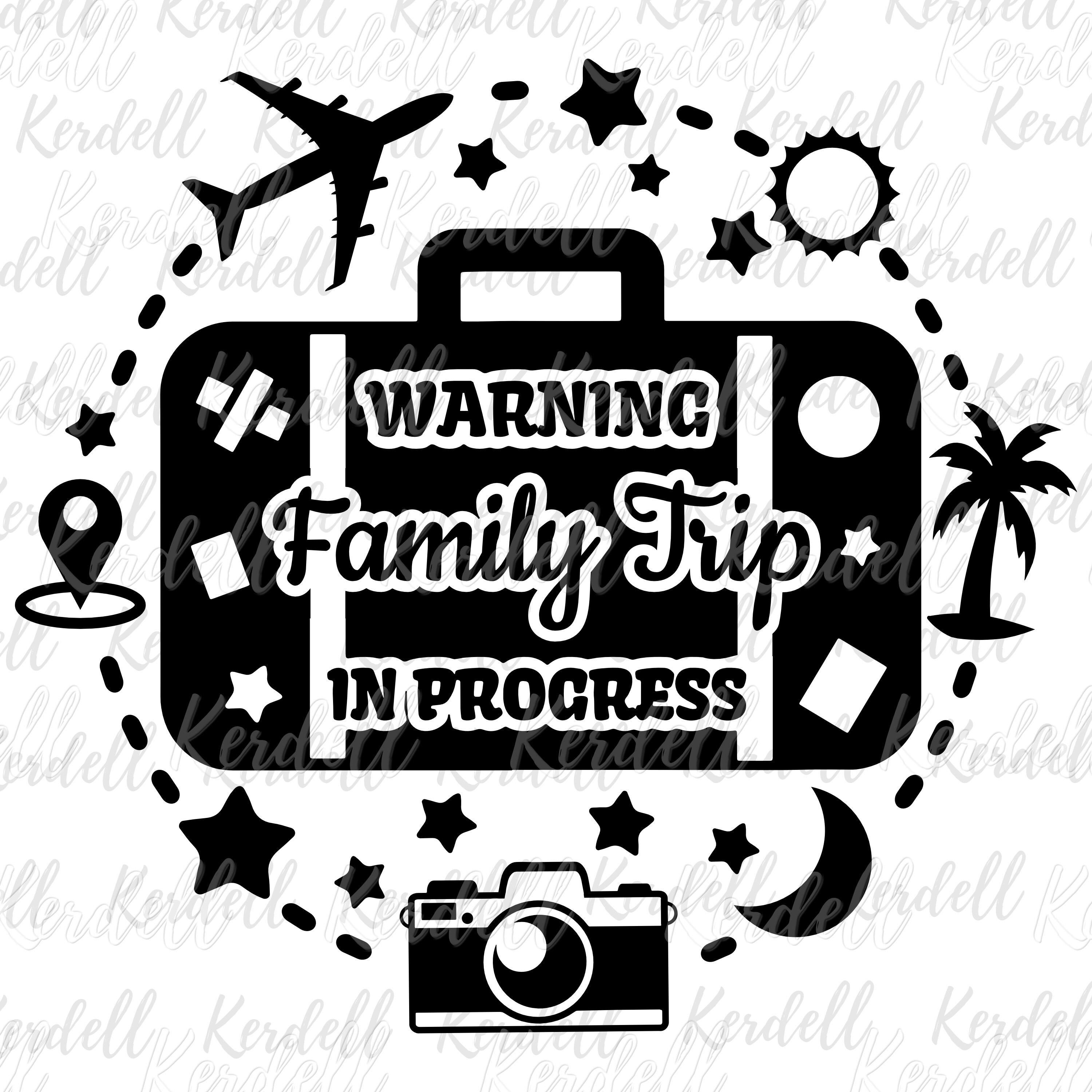 Warning Family Trip in Progress SVG, Family Vacation Baecation Summer ...
