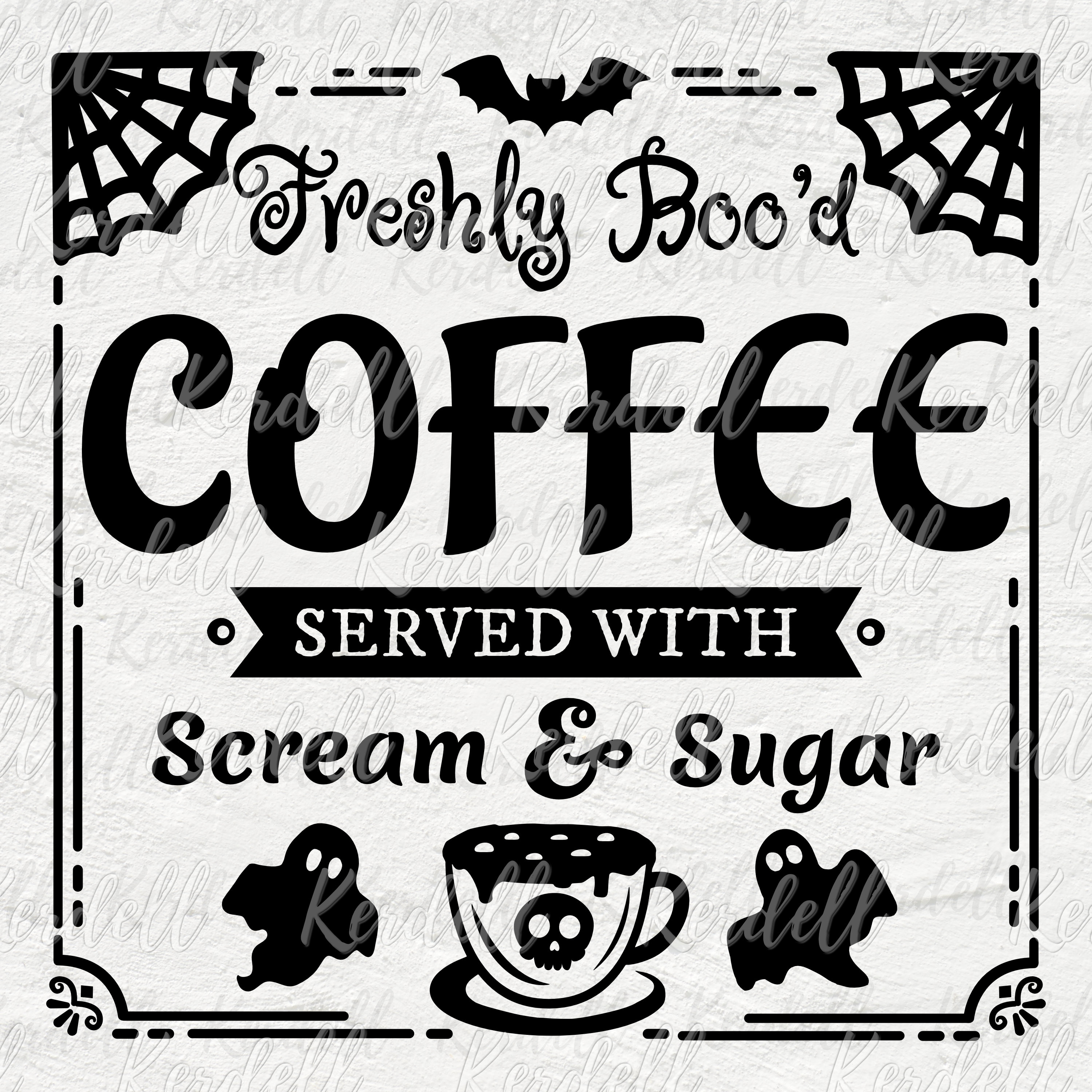 Freshly Boo'd Coffee SVG, Halloween Coffee Bar Decor Svg, Halloween ...