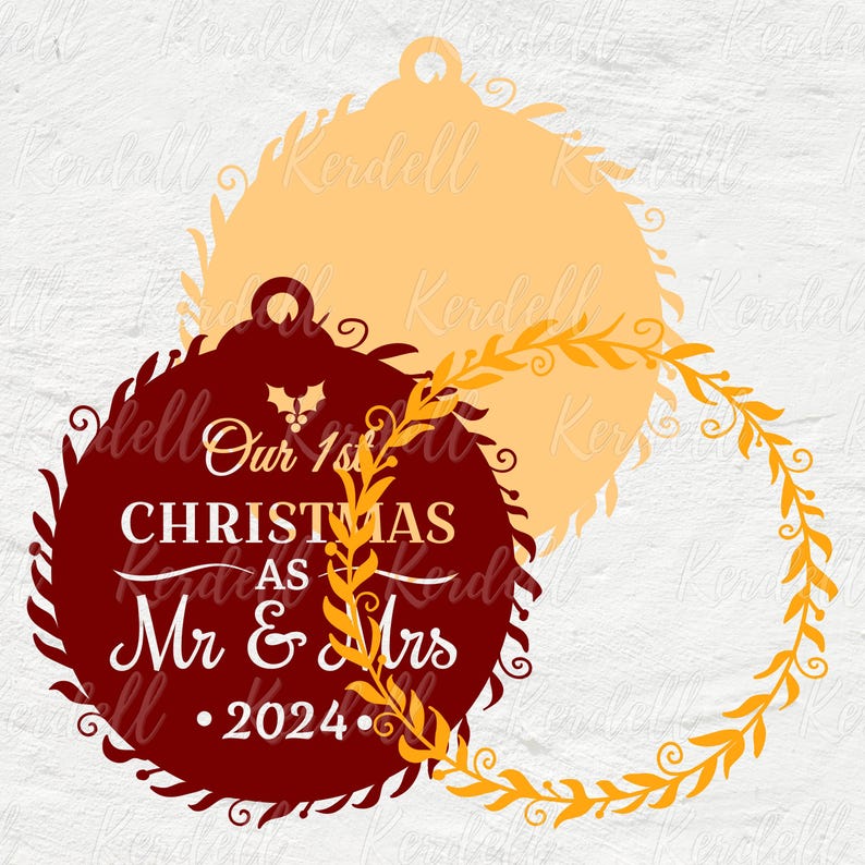 Our 1st Christmas as Mr and Mrs 2024 SVG, Wedding Ornament SVG, First