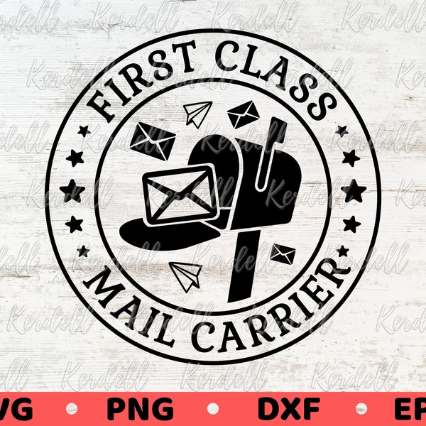 First Class Mail Carrier SVG, Post office SVG, Mail Box SVG, Mailman Svg, Postal worker Svg, Postman svg, Mail carrier Svg Png Dxf Eps