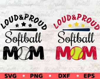 Softball Mom Bundle SVG, Loud And Proud Softball Mom SVG, Softball Mama svg, Game Day Mom SVG, Softball Mom Shirt Svg Png Dxf Eps Silhouette