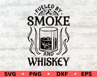 Fueled by Smoke and Whiskey SVG, BBQ Master Svg, Father's Day svg, Smoker svg, Drinking svg, BBQ Grilling Apron Svg Png Dxf Eps Sublimation
