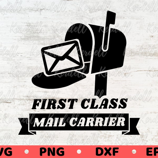 First Class Mail Carrier SVG, Post office SVG, Mail Box SVG, Mailman Svg, Postal worker Svg, Postman svg, Mail carrier Svg Png Dxf Eps