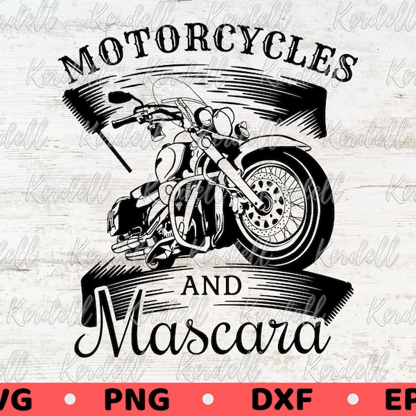 Motorräder und Mascara SVG, Mädchen Biker SVG, Motorrad reitende Frauen SVG, Mädchen Reiter Clipart, Frau Biker Svg Png Dxf Eps Sublimation