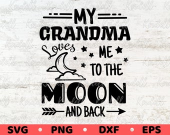 Cute Grandma & Grandkid I Love You To The Moon And Back Personalized