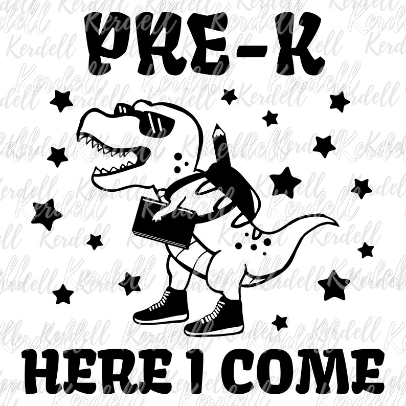 Pre-k Here I Come Dino SVG, Kids Pre K Svg, Back to School SVG, First ...