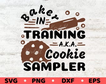 Panadero en prácticas SVG, Muestra de galletas SVG, Horneando galletas SVG, Camiseta infantil de panadero SVG, Cita divertida sobre hornear galletas SVG, PNG, DXF, EPS, Sublimación