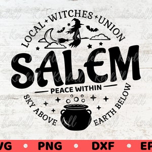 Local Witches Union Salem SVG, Sky Above Earth Below SVG, Witch Halloween SVG, Witch Sign svg, Salem Witch Svg Png Dxf Eps Sublimation