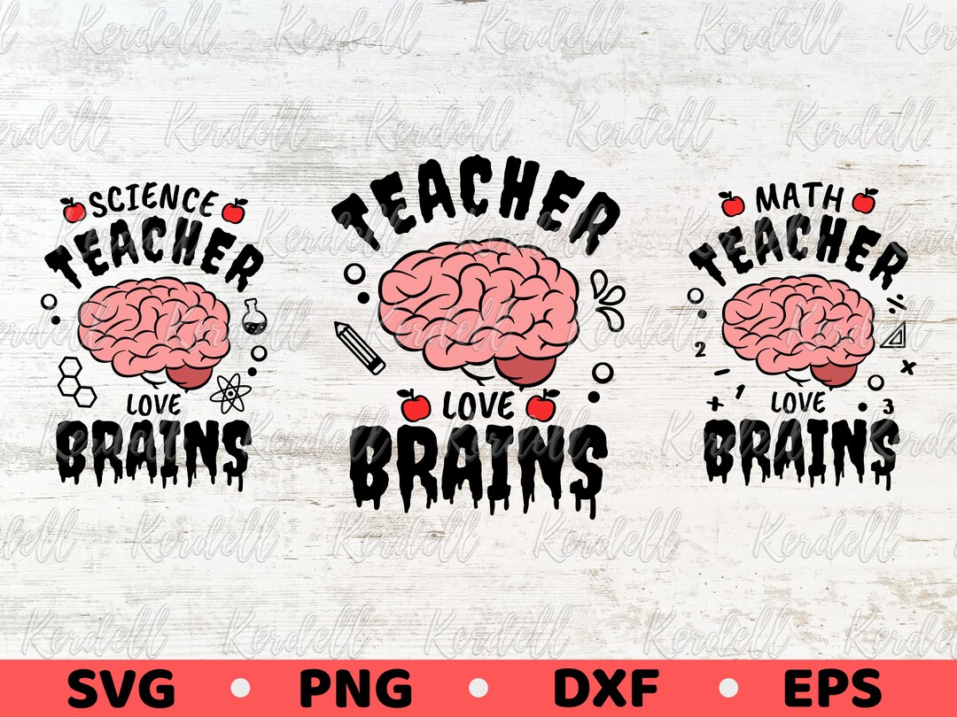 Halloween Teacher Bundle SVG, Teachers Love Brains SVG, Math Science ...