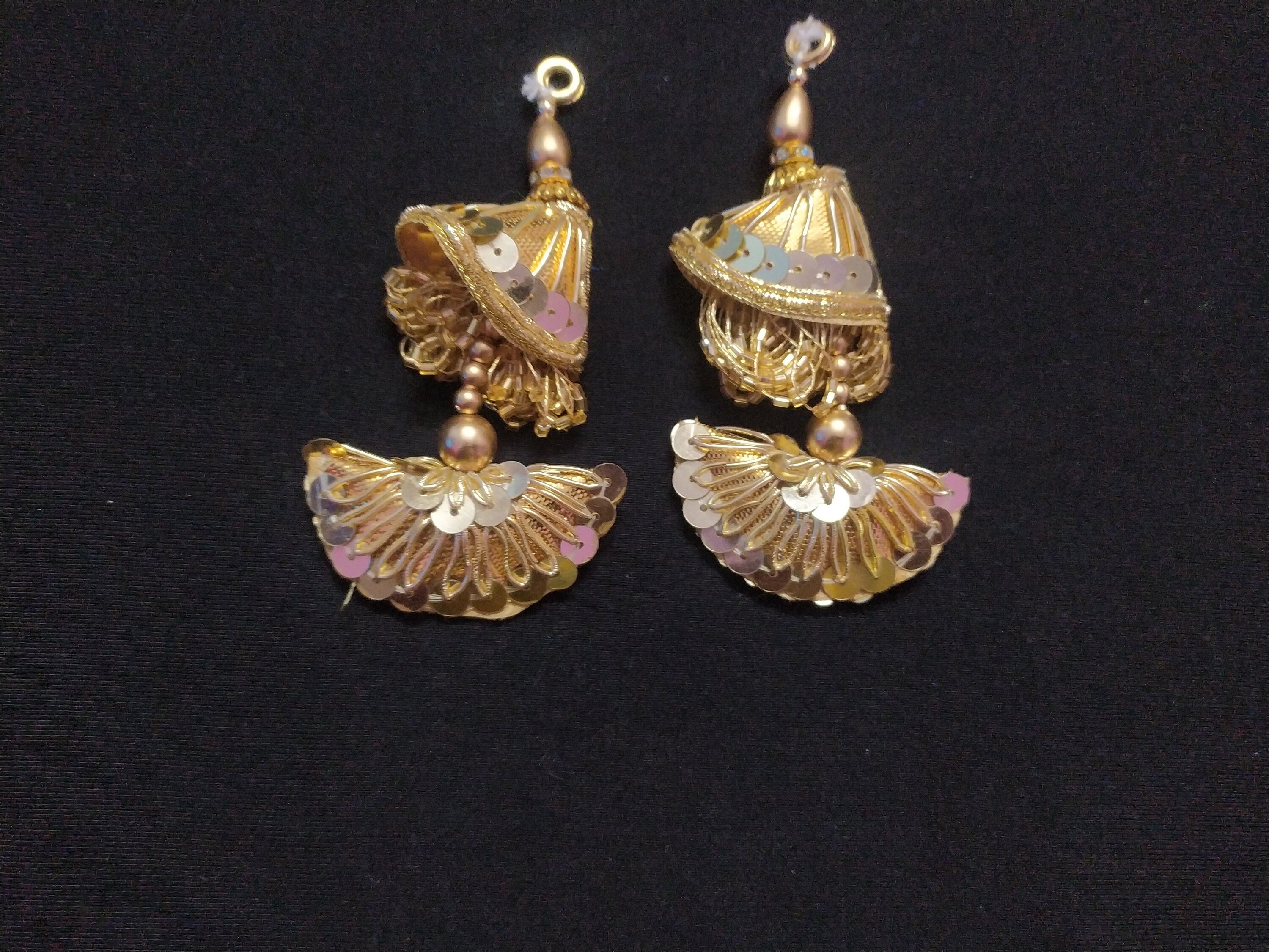 This is Indian Gold Colour Decorative Handmade Beaded Tassels Dupatta