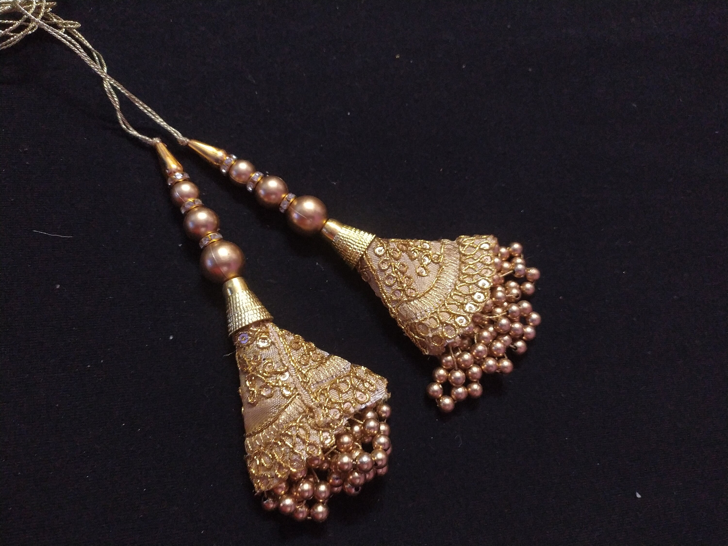 This is Indian Gold and Cream Colour Decorative Handmade Beaded Sequin