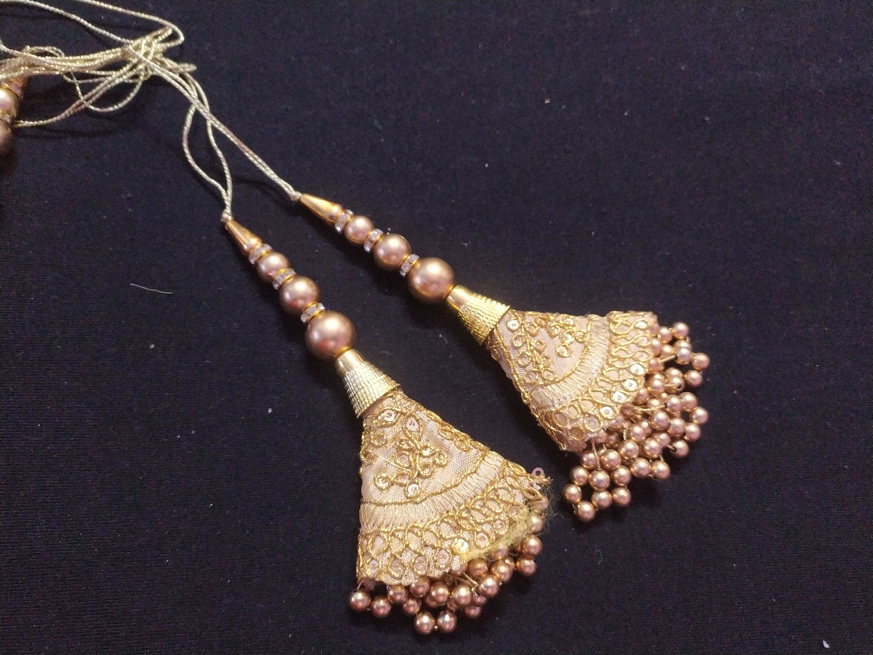 This is Indian Gold and Cream Colour Decorative Handmade Beaded Sequin