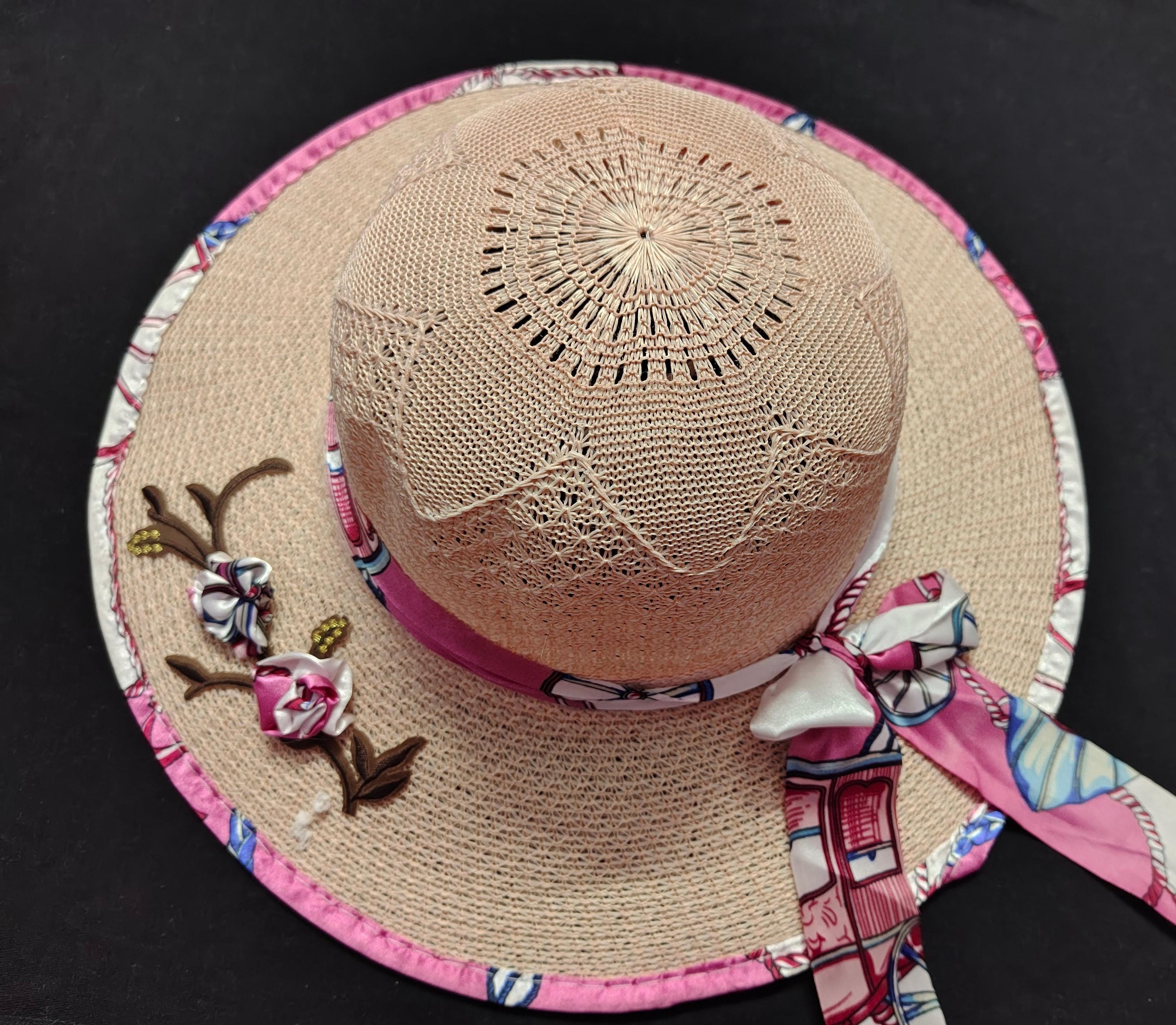 Pink Floral Wide Brim Sun Hat -NWT Reversible Wide Brim Floral Bucket Hat - Beach Hat - Sun Hat  main image 3