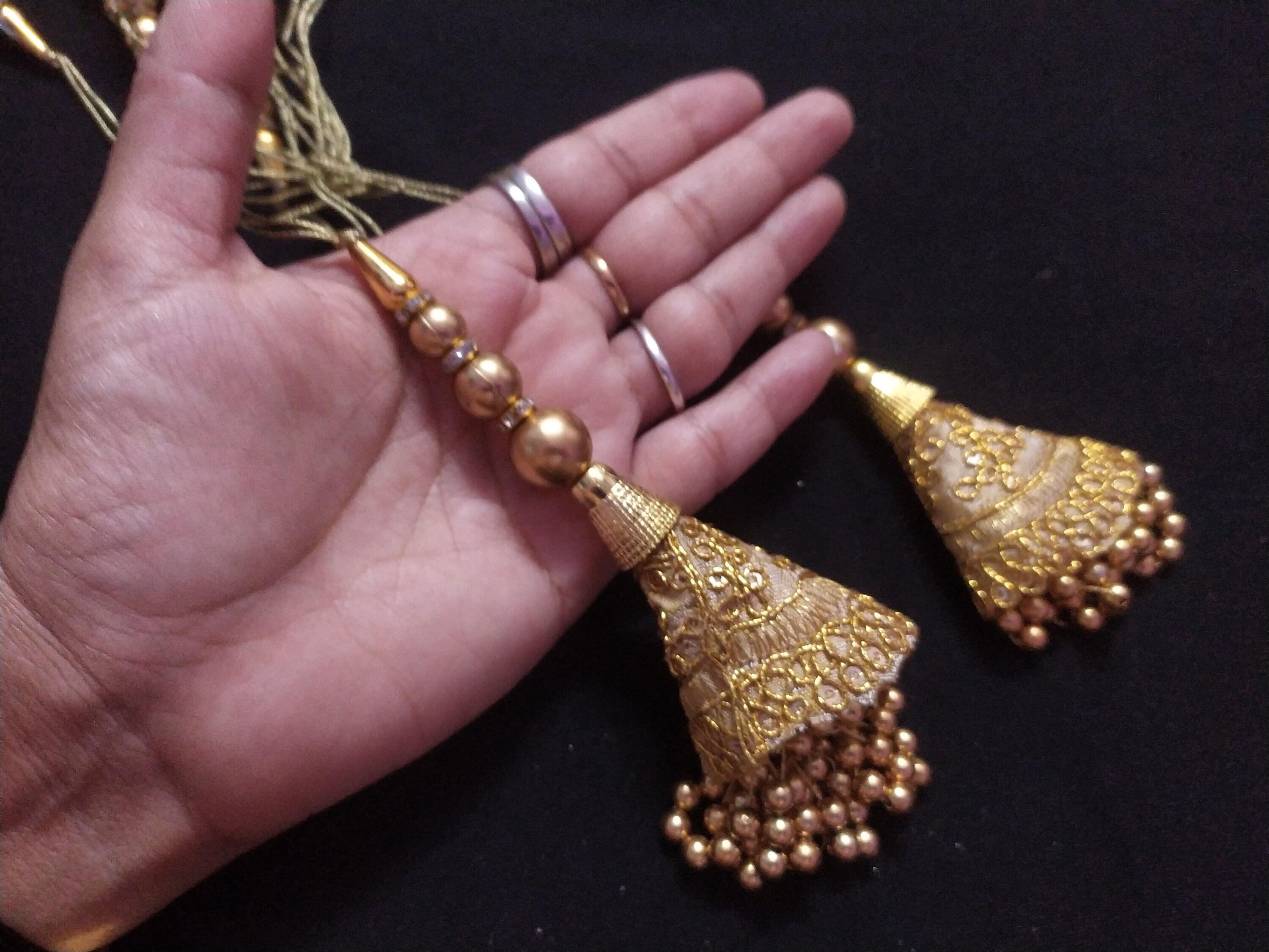 This is Indian Gold and Cream Colour Decorative Handmade Beaded Sequin