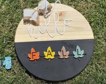 Interchangeable SVG for glowforge all four seasons summer winter fall spring Hello door hanger