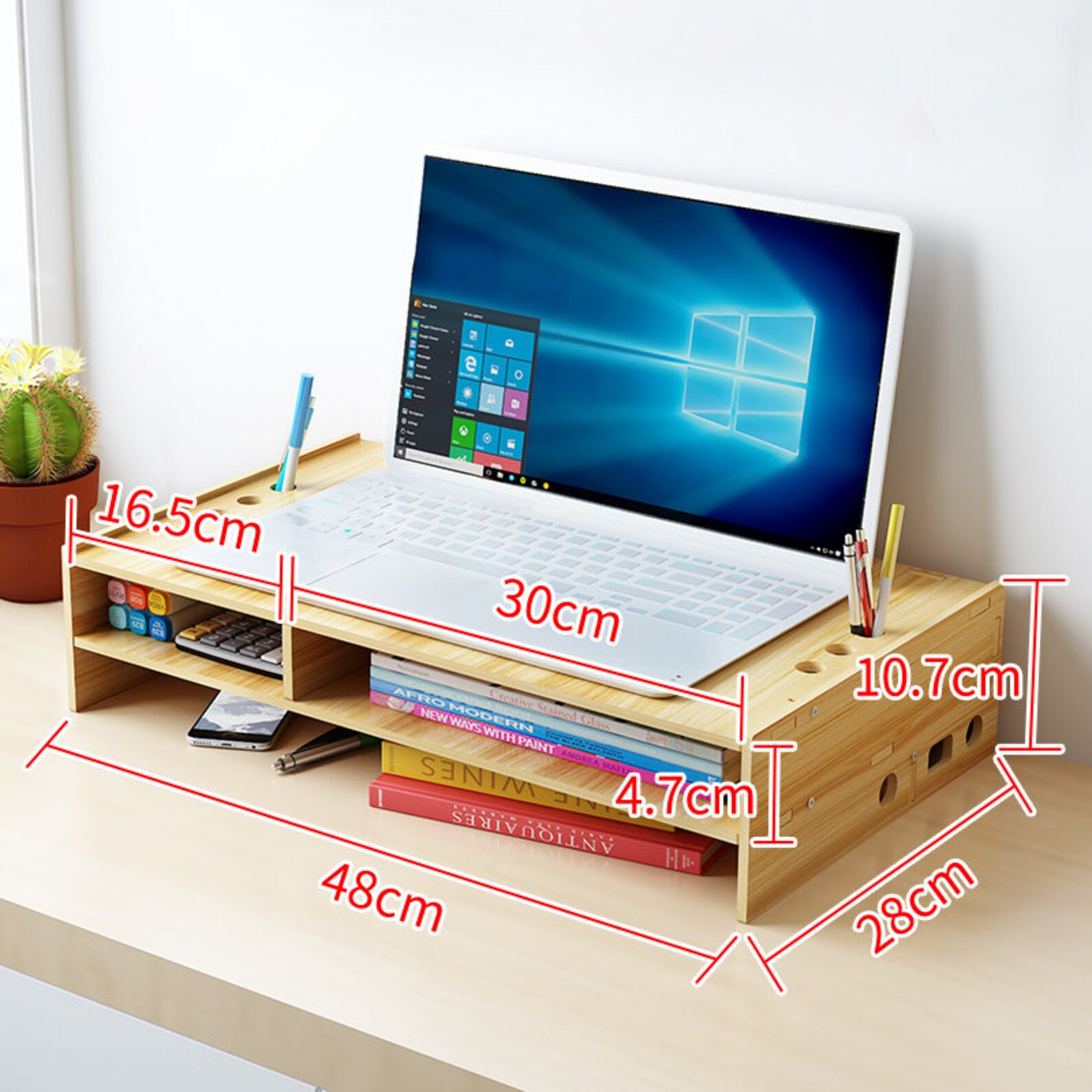 Wood Laptop Riser Stand For Desk Adjustable Height Laptop Etsy