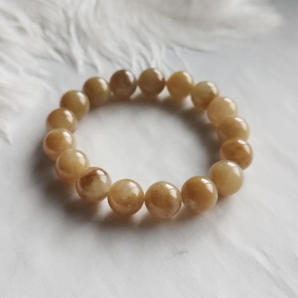 Natuurlijke karamel toffee suiker nefriet jade armband 12 mm