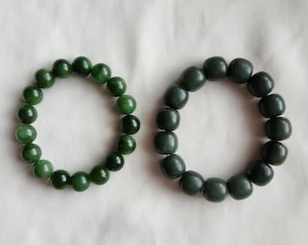 Flaw Clearance Untreated 100% Natural Real Tremolite Nephrite Jade Bracelet Energy Enhance Regulating Blessing Birthstone Alternative Men&#39;s