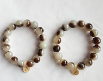 12mm Untreated 100% Natural Real Tremolite Nephrite Jade Bracelet Brown Sugar Chocolate Vanilla White Rare Two Colors Blemish Super Value