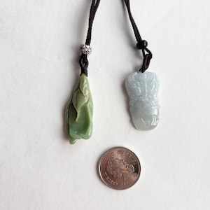 Untreated 100% Natural Grade A Jadeite Genuine Burmese Jade Handmade Carved Pendant Necklace