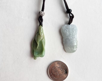 Colgante de jadeíta sin tratar tipo A, verde jade birmano helado