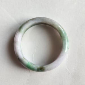 54mm Green Light Lavender Purple Spring Colour Untreated 100% Natural Grade A Jadeite Genuine Burmese Jade Bangle