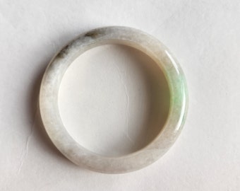 55mm Sweet Pear Icy Green Untreated 100% Natural Grade A Jadeite Genuine Burmese Jade Bangle