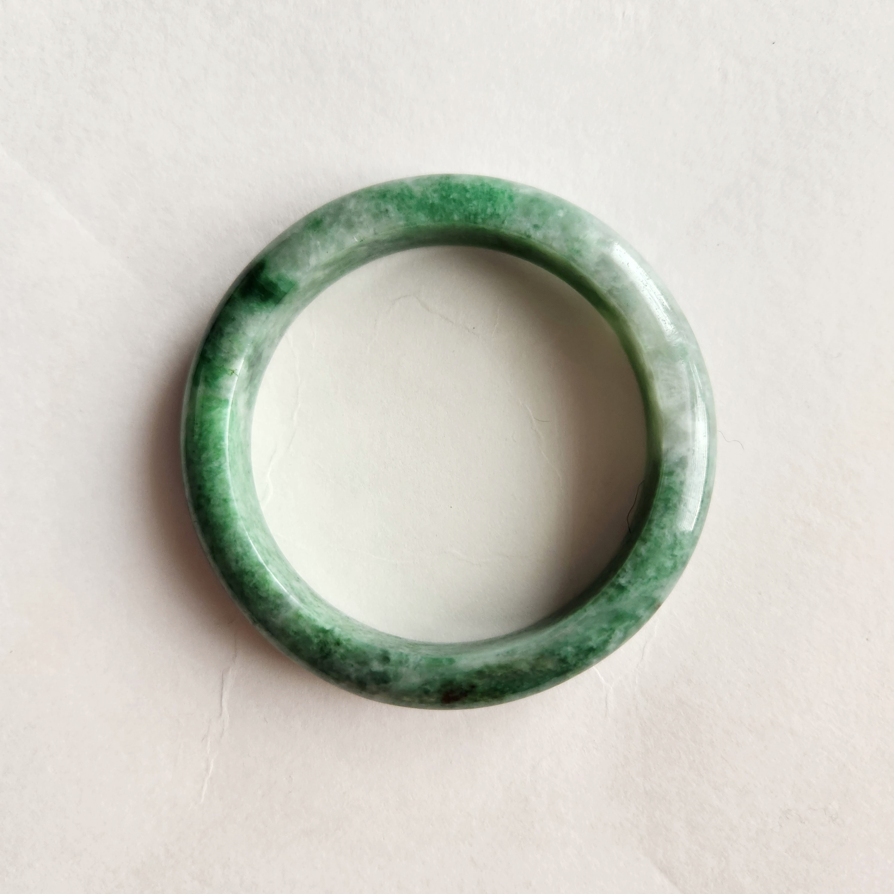 55 mm 鮮やかなグリーン グレードA 翡翠バングル 100%天然 未処理 本物