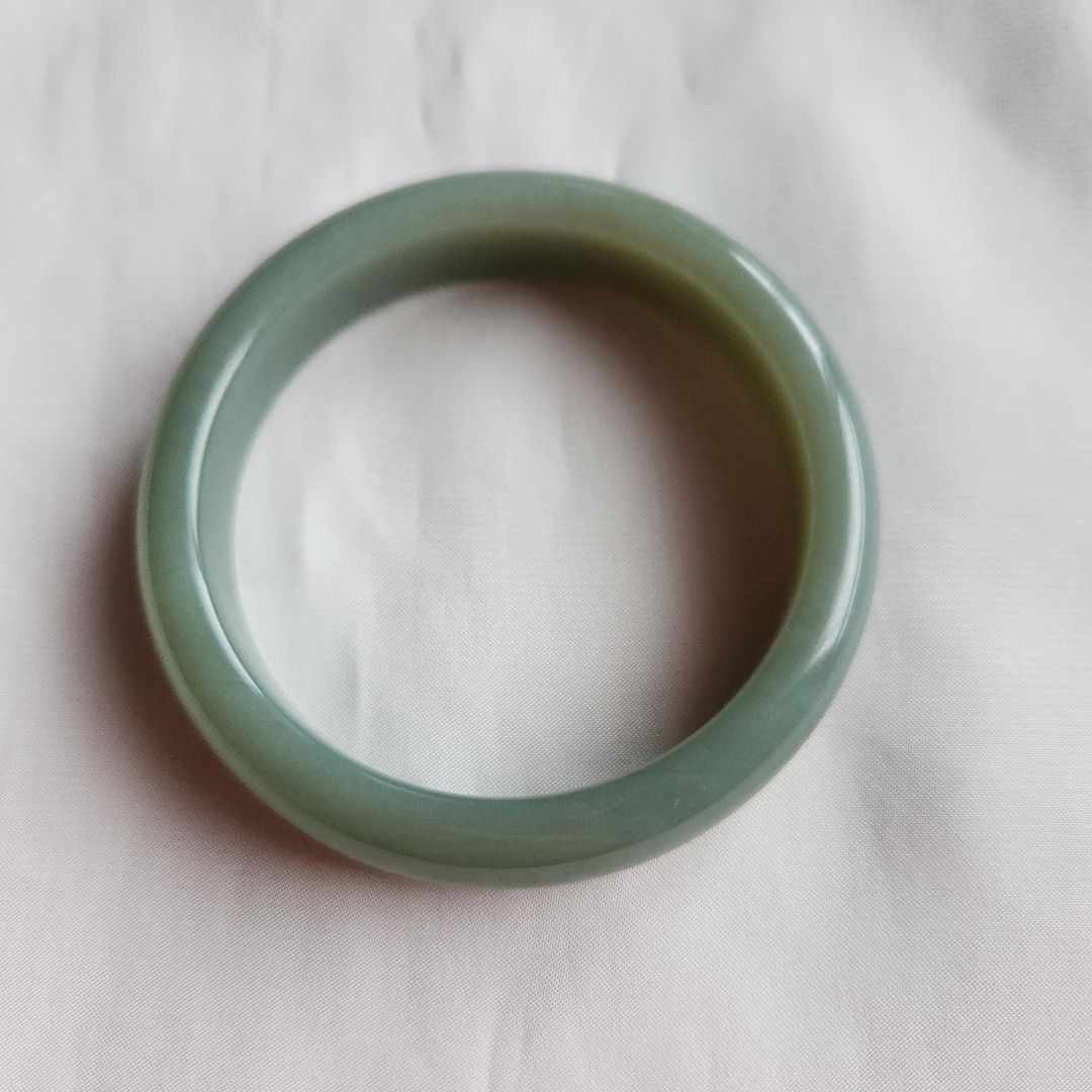 53mm Rare Pale Blue Green Real Jade Bangle Genuine Natural Nephrite ...
