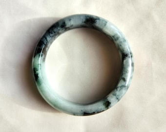 XL 62.2 mm ラベンダーグリーン 100%天然グレードA 翡翠バングル