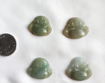 4PCS Bundle Jadeite Buddha Pendant Grade A Natural Burmese Jade