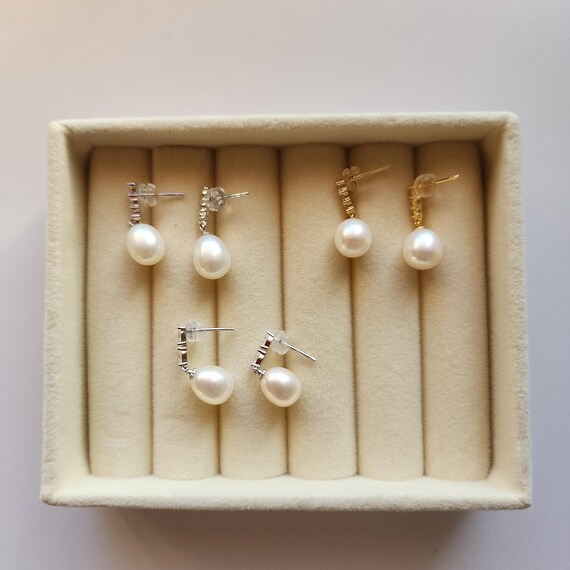Orecchini in argento 925 realizzati a mano con rubini e perle d’acqua dolce - Gioje Creazioni