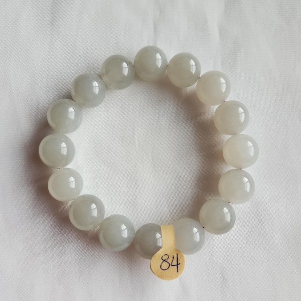 Grote kralen armband van echt jade natuurlijk nefriet Misty Smoky Sleep Aid Stress Relief 12 mm