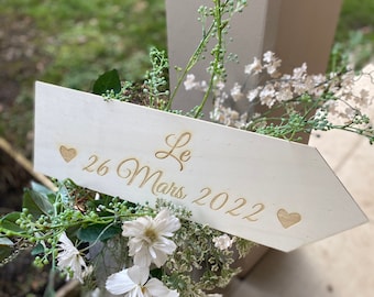 Flèche directionnelle personnalisée de déco pour mariage