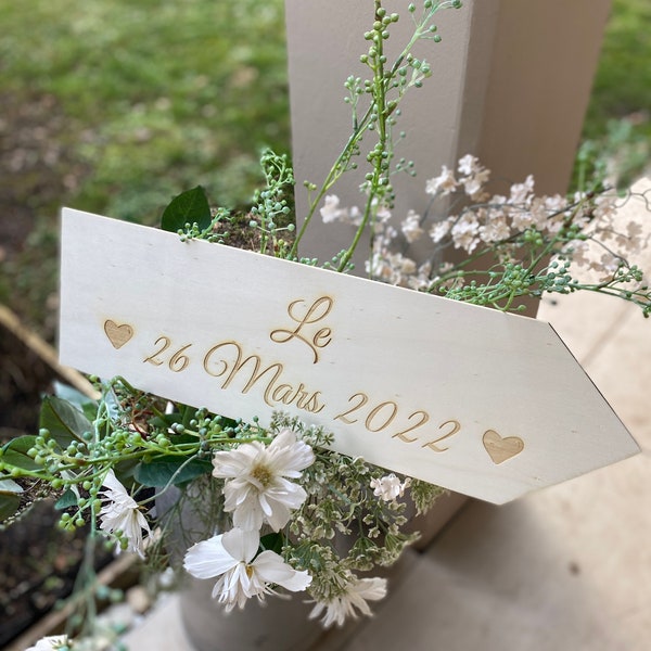 Flèche directionnelle personnalisée de déco pour mariage