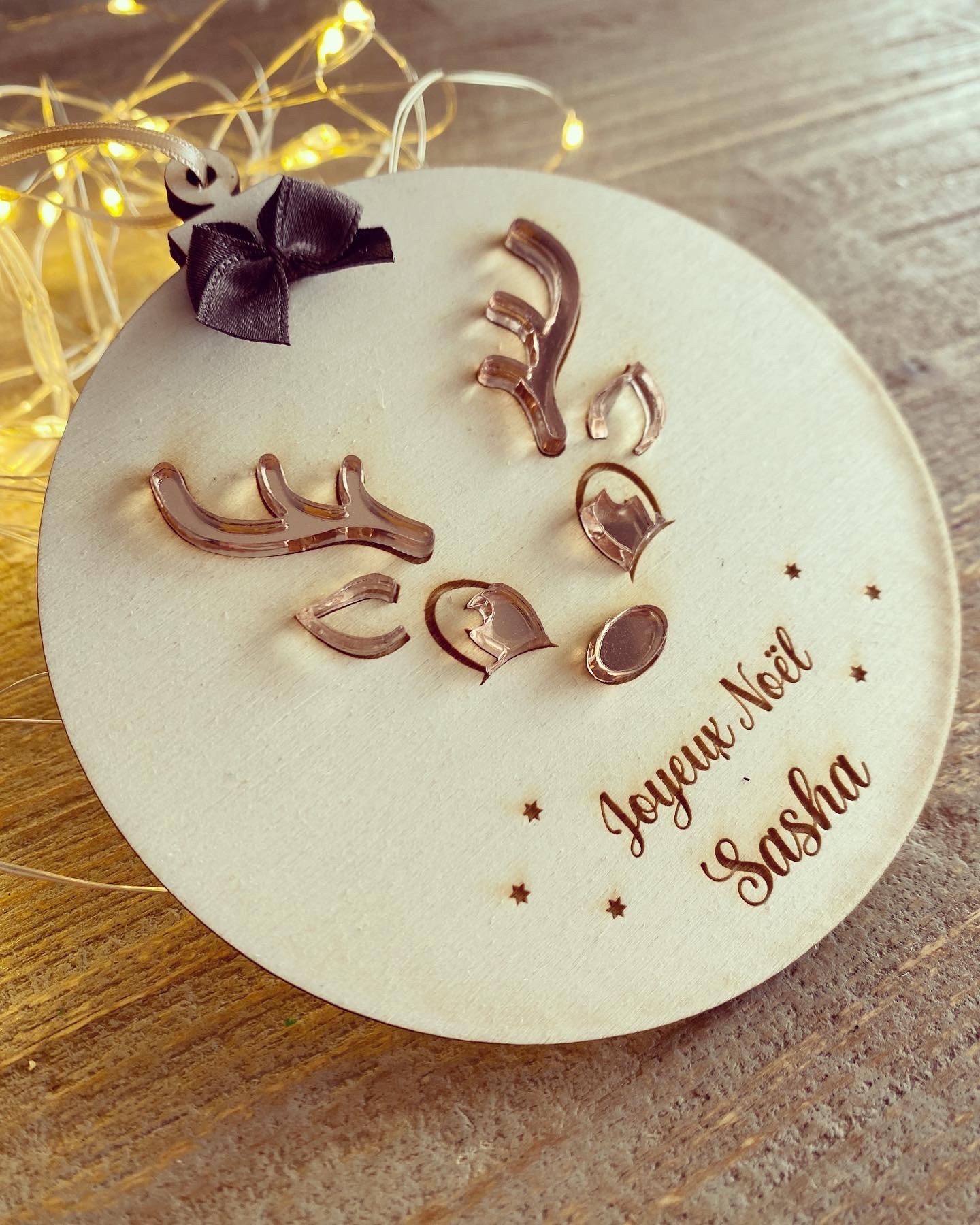Boule de Noël Renne Personnalisée