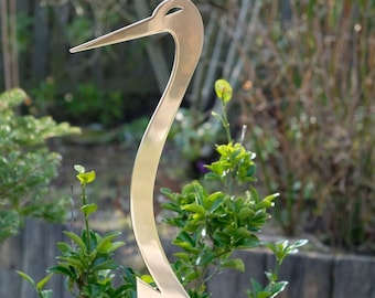 Statua Airone Da Giardino In Metallo, 21 Cm, Decorazione Resistente Per Esterno E Interno