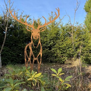 Stag art sculpture. Metal Art Work. Scottish Highlands. Royal Stag. Metal Garden Art. Garden Sculptures. Animal Garden Art