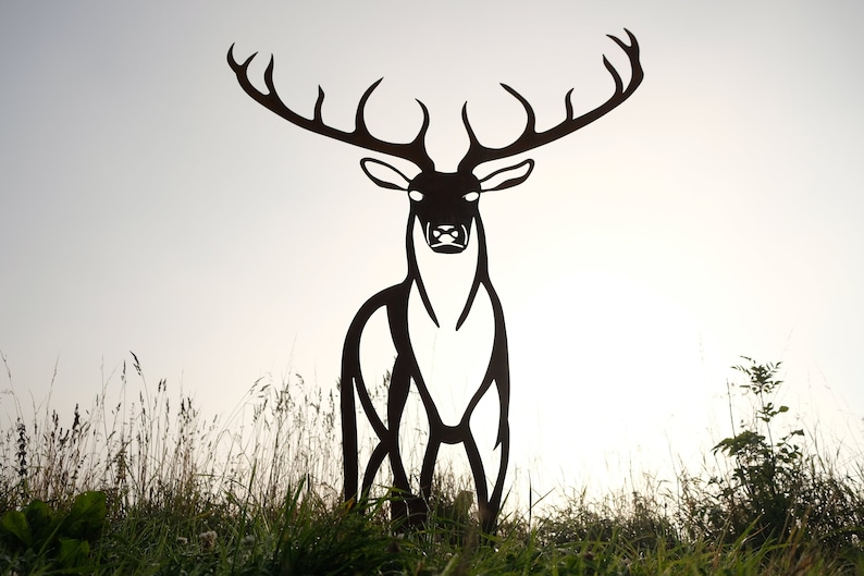 Stag art sculpture. Metal Art Work. Scottish Highlands. Royal Stag. Metal Garden Art. Garden Sculptures. Animal Garden Art