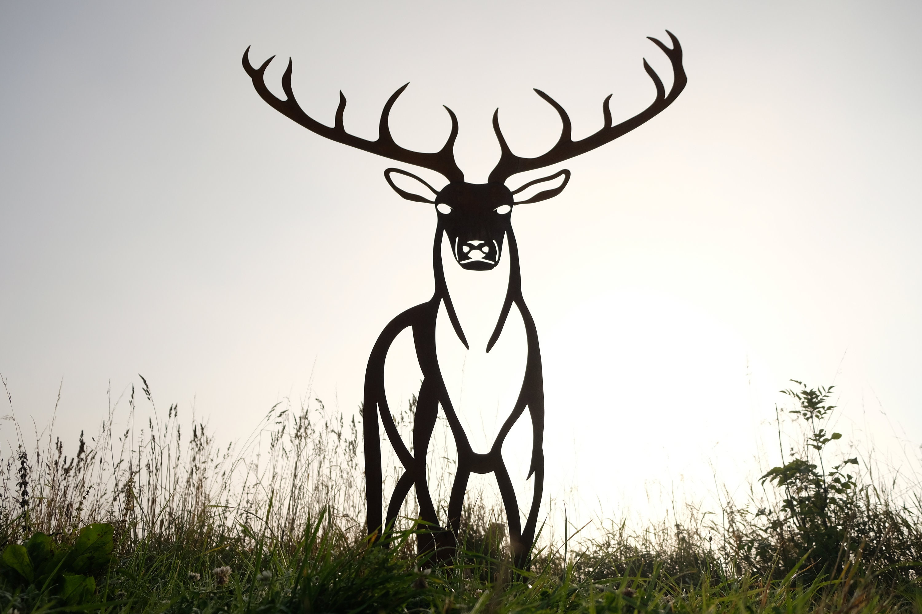 Stag Sculpture - Red Stag Sculpture Rust Patina - Animal Garden ...