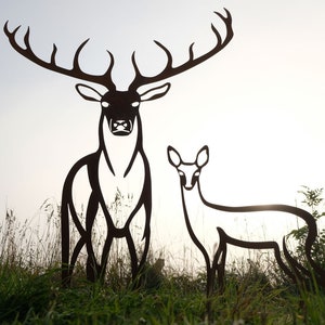 Stag Sculpture - Red Stag Sculpture Rust Patina - Animal Garden ...