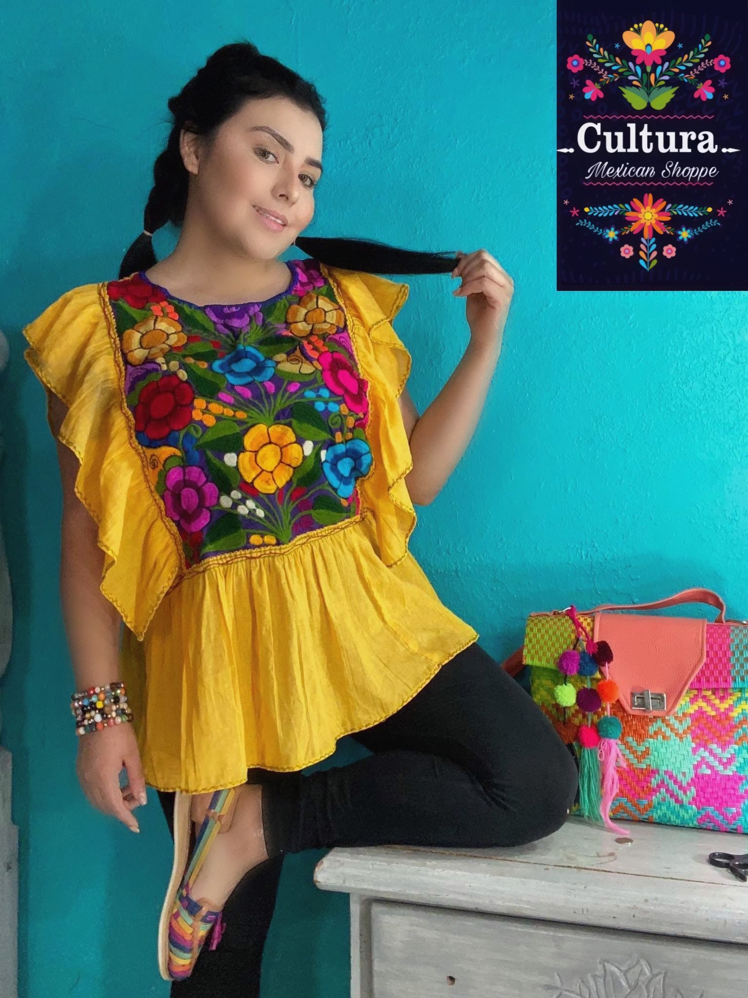 Mexican Embroidery Manta Blouse Peasant Top - Etsy