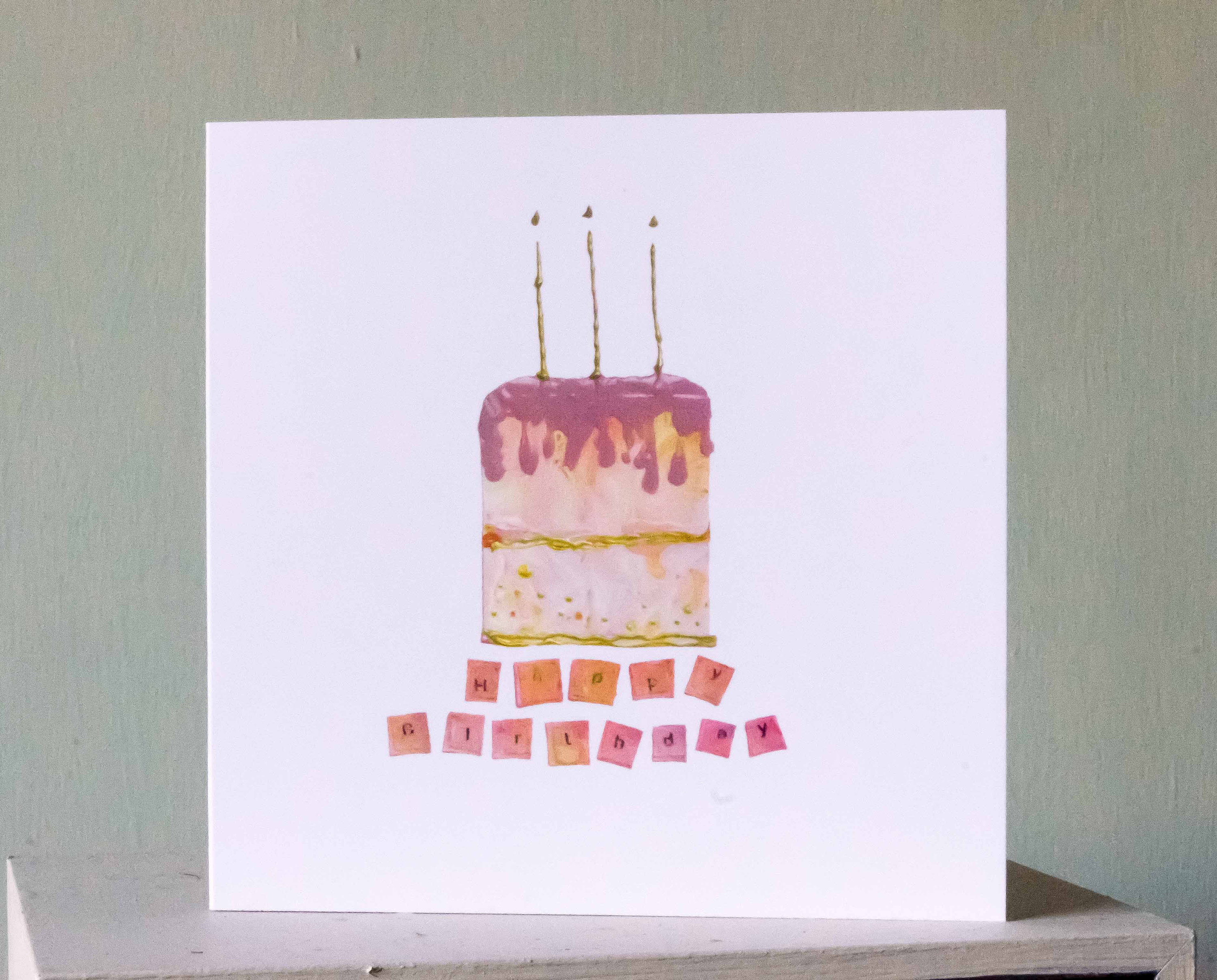 Happy Birthday Cake Card | Etsy