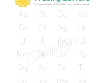 A-Z Letter Tracing Arbeitsblätter mit Bildern Pre-K, Übergang Kindergarten, Kindergarten, ESL