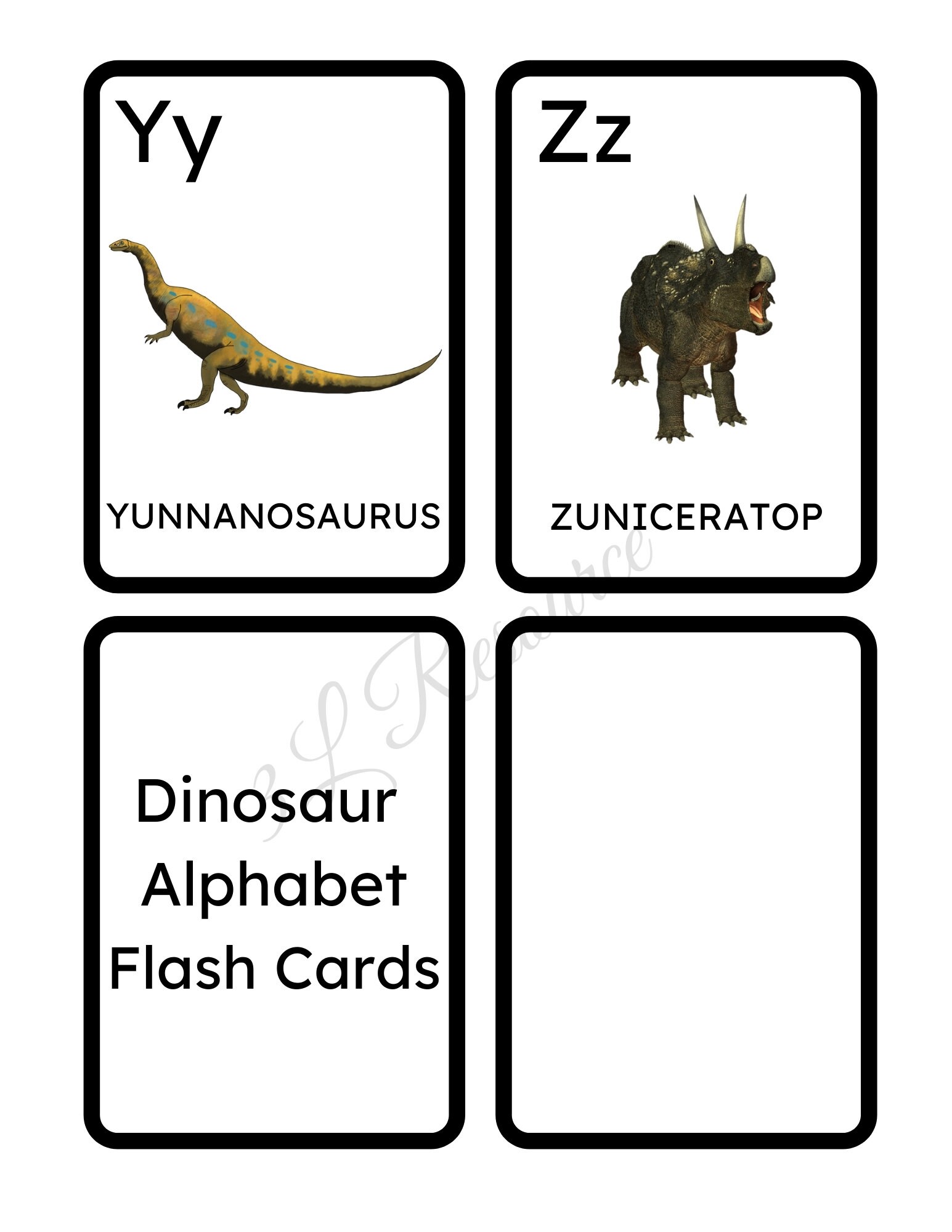 Dinosaur Alphabet Flash Cards Homeschool Printables Preschool