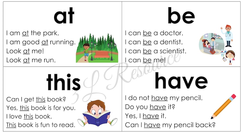 INSTANT DOWNLOAD 100 Printable Fry Sight Word Flash Cards With ...