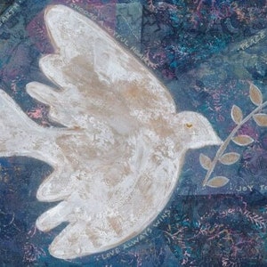 Tarjeta de felicitación navideña: paz, amor y luz. Tarjeta de felicitación interior: envío de dulces deseos de paz para la temporada navideña. 12 tarjetas + sobres